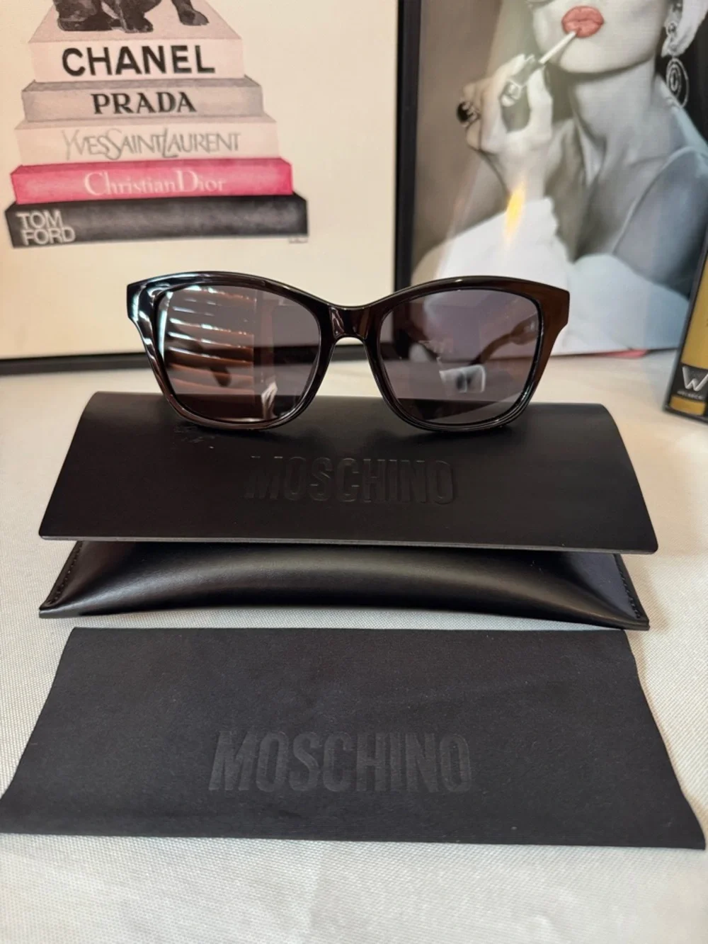 Moschino Black Sunglasses with Black Lenses